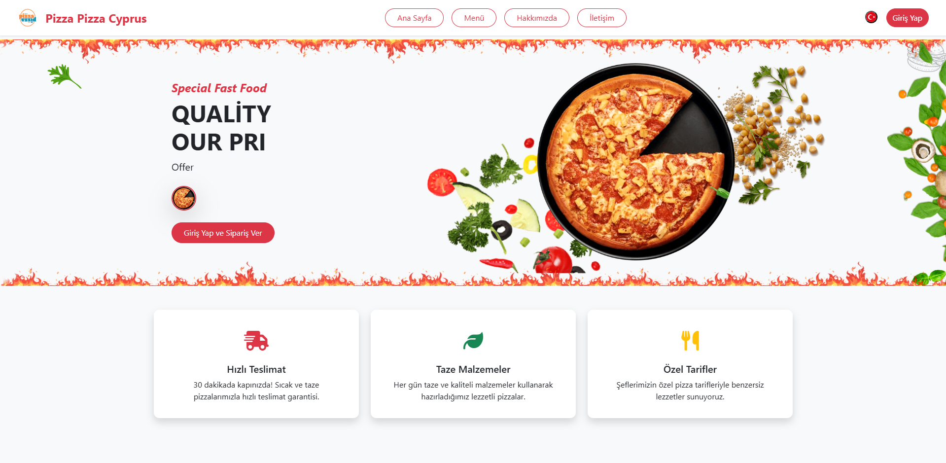 PizzaPizza Projesi ekran görüntüsü